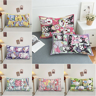 Vỏ gối hình chữ nhật cho trẻ em Sanrio Cinnamoroll & Kuromi & Hello Kitty & Melody Polyester Vỏ gối đệm ô tô Sofa Vỏ gối trang trí nhà (Không có lõi gối)