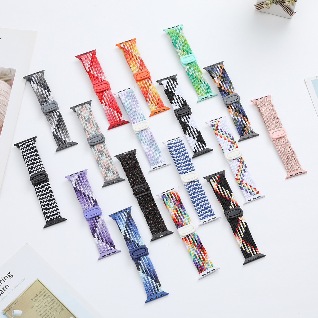 Dây đeo Solo bện Dây đeo Nylon đàn hồi tương thích cho Apple Watch Series11 / 10 42mm 46mm Ultra3 / 2 / 1 49mm 9 8 7 6 5 4 SE 45mm 44mm 41mm 40mm