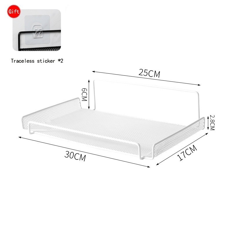 Kệ dán tường để router wifi, TV Box, máy chiếu chất liệu thép carbon + kèm miếng dán, bộ tắc kê