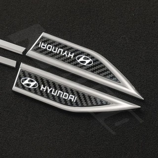 2 Cái / bộ Xe Hyundai Fender Kim Loại Miếng Dán Bên Ngoài Trang Trí Bên Phải Trái Đề Can Sửa Đổi Cho Stagazer Creta Accent Getz Avega I10 Santafe H1 Matrix I30 HB20 Tucson N Nline