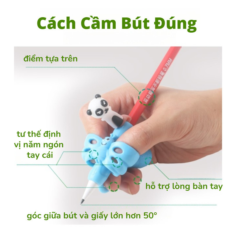 Dụng Cụ Định Vị Cầm Bút Silicon 2 Ngón Cao Cấp,Điều Chỉnh Tư Thế Viết Cho Trẻ Và Ngăn Ngừa Cận Thị