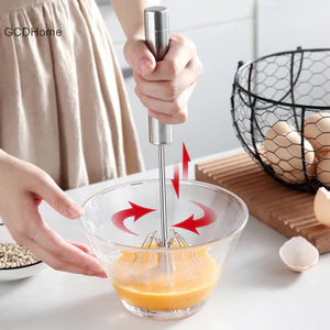 Gcdhome 304 Máy Đánh Trứng Bán Tự Động Bằng Thép Không Gỉ, Tay Tự Xoay, Phụ Kiện Nhà Bếp, Dụng Cụ Khuấy Trứng