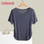 Phụ Nữ Modal Cotton Trơn Áo Thun Cổ Tròn Tay Ngắn Rời Áo Thun Slim Pleats Thường Ngày Mùa Hè Top