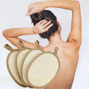 Bông tắm và rửa mặt bằng xơ mướp tự nhiên giúp massage da và loại bỏ tế bào chết nhẹ nhàng hàng 14.5X10cm FETA