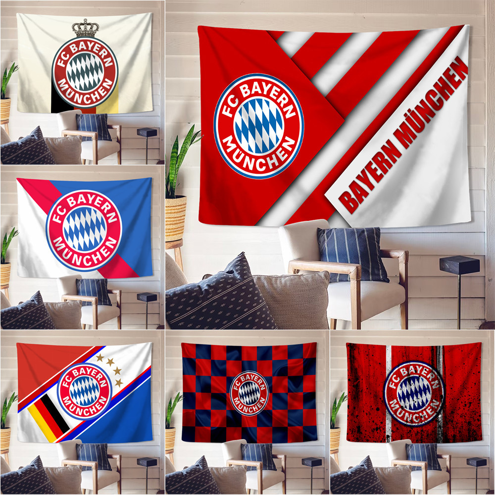 Fc Bayern Munich Logo Tấm Thảm Treo Tường Có Kẹp Polyester Tấm Thảm Phòng Ngủ Treo Tường Tấm Thảm Trang Trí Nhà Cửa
