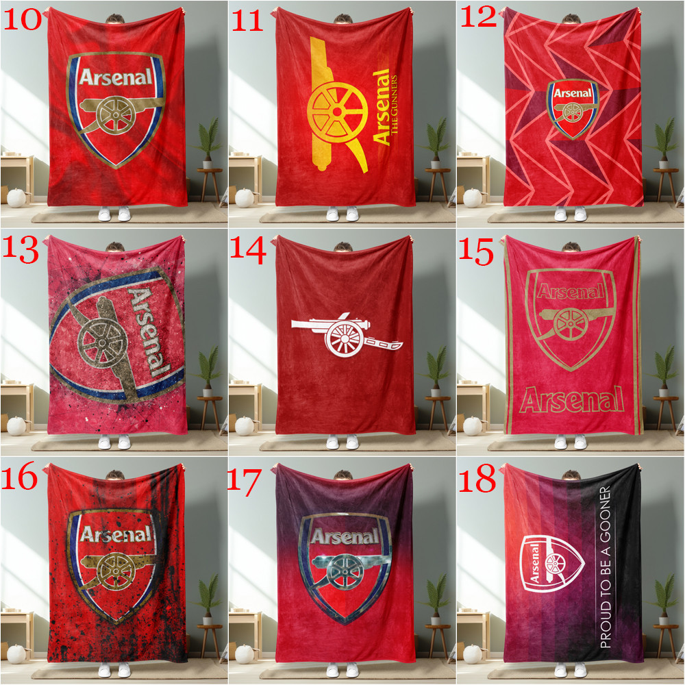 Arsenal F.C. Logo Flannel Chăn Một Mặt In Flannel Chăn Điều Hòa Không Khí Chăn Món Quà Tốt Nhất Cho Người