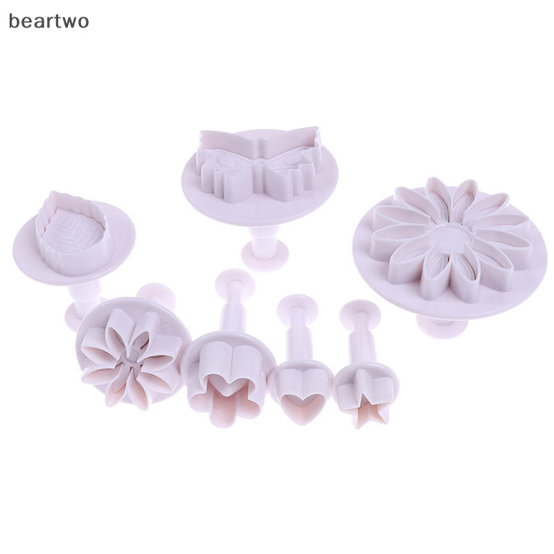 < Beartwo > Dụng cụ làm bánh kẹo mềm hoa bằng nhựa Đường thủ công Máy cắt pít tông Khuôn làm bánh quy đẹp