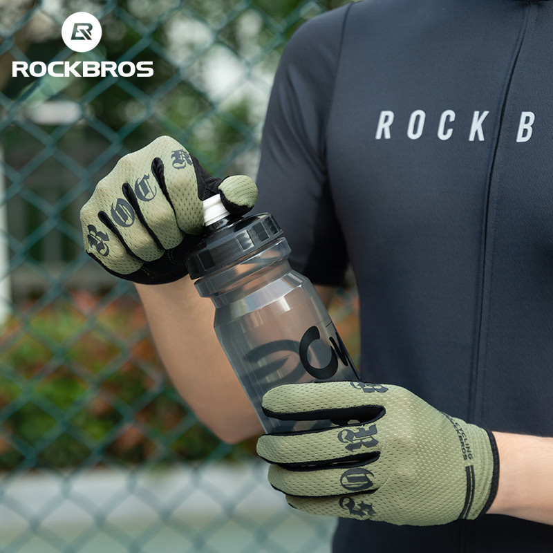 ROCKBROS Găng Tay Đi Xe Đạp Đường Núi Xe Đạp Full Ngón Thoáng Khí Chống Sốc Găng Tay Màn Hình Cảm Ứng Phụ Kiện Xe Đạp