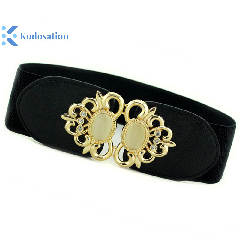 Kudosation Thời Trang Nữ Retro Co Giãn Co Giãn Đầm N Thắt Lưng Đầm Phụ Kiện