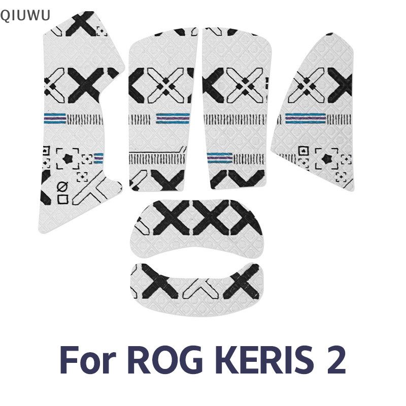 Qiuwu Chuột Grip Tape Sticker Chống Trượt Hút Mồ Hôi Cho ROG Keris 2 / 2 Ace Chuột Chơi Game Không Dây Chống Trơn Trượt Miếng Dán Game Thủ Phụ Kiện.
