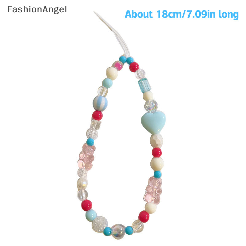 FashionAngel Xanh Hồng Nơ Hạt Dây Chuỗi Điện Thoại, Dây Đeo Cổ Tay, Chống Mất, Phụ Kiện Túi