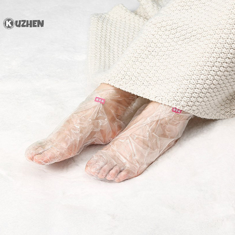 Kuzhen 100 Cái / túi Túi Đựng Chân Dùng Một Lần Trong Suốt Detox SPA Bao Da Móng Chân Ngăn Ngừa Nhiễm Trùng Loại Bỏ Chapped Tắm Lau Dụng Cụ Chăm Sóc Chân HOT