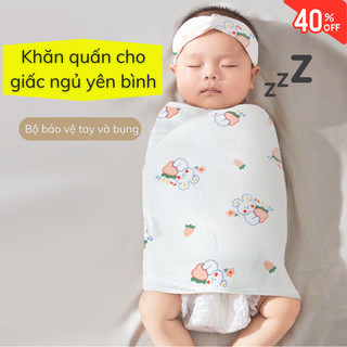 Khăn Quấn Sơ Sinh Bunnies House Êm Mềm, Giảm Giật Mình, Quấn Bé An Toàn
