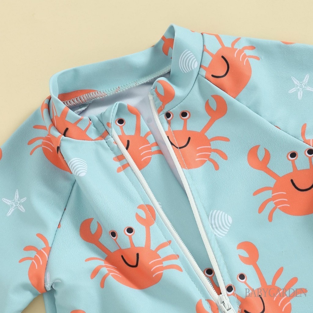 / / 0-3 Tuổi Trẻ Em Bé Trai Rash Guard Tay Ngắn Cua In Hình Đồ Bơi Áo liền quần Đồ Bơi Mùa Hè