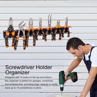 POCKETN 1 Cái Dụng Cụ Sắp Xếp Vít, Giá Để Đồ Tua Vít Treo Tường Bằng Thép, Kìm Đen Chịu Lực Bền Đẹp Người Tổ Chức Giá Đỡ Phần Cứng Dụng Cụ Sắp Xếp