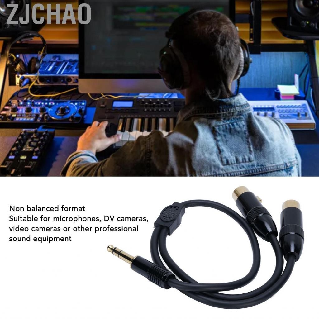 Zjchao Dual XLR nữ đến 1/4 inch 6,35mm STEREO Y STEO STLLE