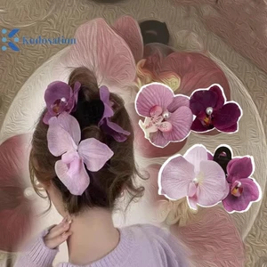 Kudosation Hàn Quốc Ngọt Lan Cho Người Phụ Nữ Hoa Nhân Tạo Kẹp Tóc Tóc Barrettes Kẹp Tiệc Cưới Mũ Phụ Kiện Quà Tặng