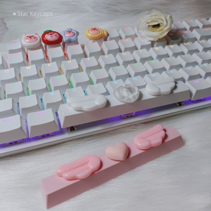 Diy Angel 's Wings Keycap 6.25u Spacebar Keycaps cho Cherry Profile Bàn ...