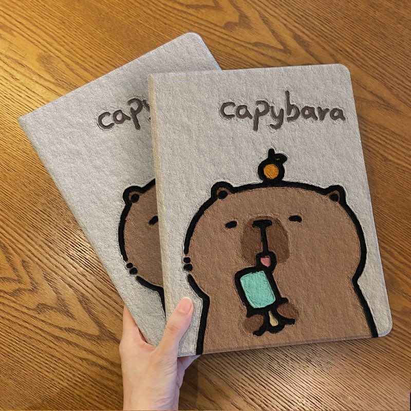 Vỏ máy tính bảng capybara cho iPad 2018pro mini6 air5 10.9 2024air6 11inch air1 2 gen9 10.2 air4 gen6 gen7 air3 gen5 generation10th 2022pro11 gen8 kiểu sách khe cắm bút Vỏ bảo vệ