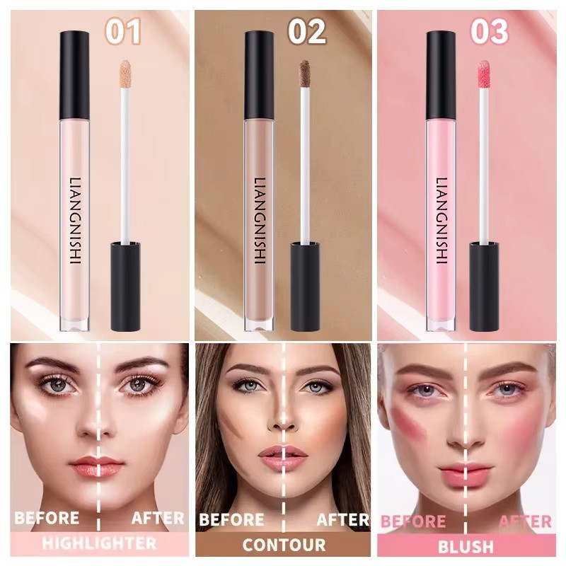Ảnh Giao Hàng Nhanh [Quà Tặng Miễn Phí] 1/3 Sản Phẩm Jingnishi Contouring Liquid Matte Oil Control Moisturizing Foundation + Phấn Má Hồng Che Khuyết điểm Chống Nước Lâu Trôi Mỹ Phẩm Trang đi 2