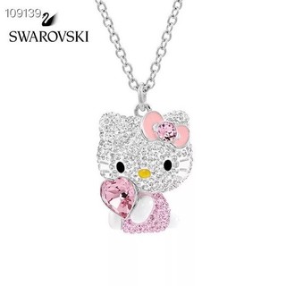 Hàng giao ngay, dây chuyền trái tim dễ thương HELLO KITTY với các chi tiết pha lê Swarovski, mặt dây chuyền mèo KT hồng Schwarzkopf! Quà tặng đầu tiên cho bạn gái dễ thương
