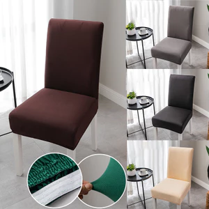 1 Chiếc Màu Trơn Ghế Ăn,Vỏ ghế co giãn dày lá đa năng,Tiệc Cưới Dệt Kim Co Giãn Màu Trơn Xinh Xắn