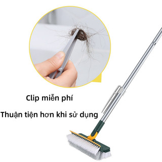 Cây Chà Sàn Nhà Tắm Đa Năng 2 Trong 1, Chổi Cọ Sàn Và Gạt Nước, Đầu Xoay 180 Độ, Cán Dài Tiện Lợi