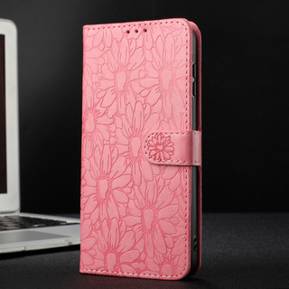 Thanh Lịch Hoa Cúc Flip Cover Ốp Lưng Điện Thoại Samsung Galaxy A06 A14 A15 A16 A26 A35 A36 A54 A55 A56 Phong Cách Sách Da PU Ví Đựng Thẻ Dây Đeo