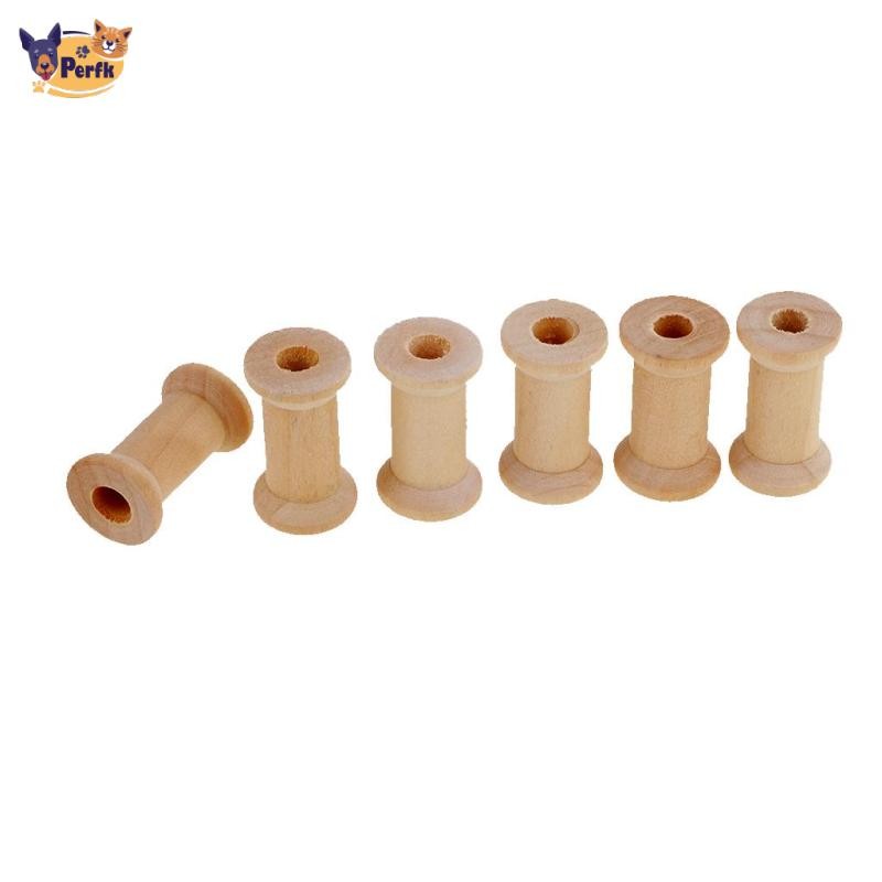 Bộ 50 Vintage Gỗ Tự Nhiên Cổ Điển Bobbin Rỗng Chỉ Ống May Thủ Công