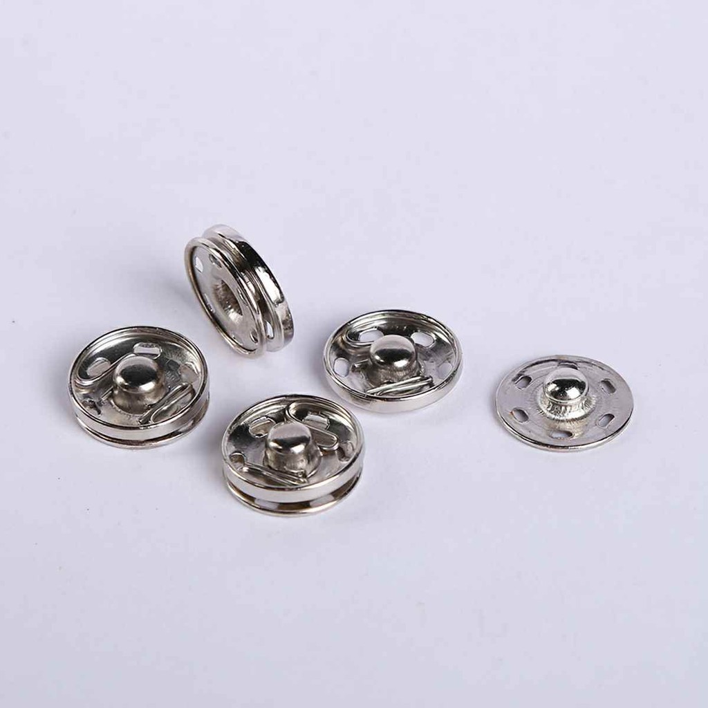 Kim Loại Nhỏ Chốt Bấm Nút 8 / 12 / 16 / 21mm Đen Bạc Quần Áo Phụ Kiện May Nhúng Khóa