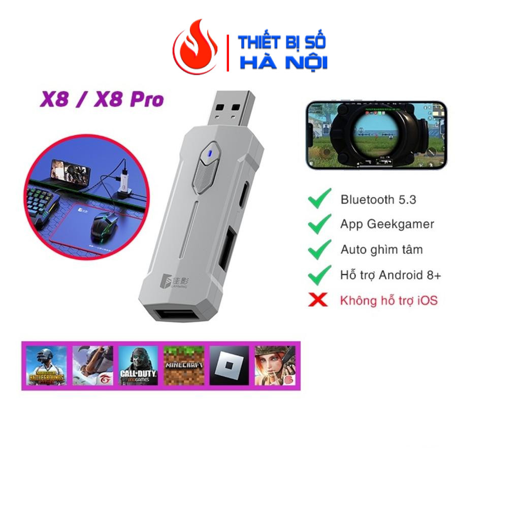 Bộ chuyển đổi chơi game X8 / X8 Pro kết nối bàn phím chuột chơi PUBG ...