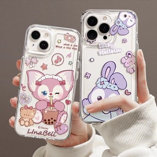 Ốp điện thoại di động hợp thời trang sang trọng Disney StellaLou và LinaBell cho IPhone15 14 13 12 Mini 11 Pro Xs Max X XR 7 6s Plus Vỏ bảo vệ chống sốc máy ảnh TPU chống sốc