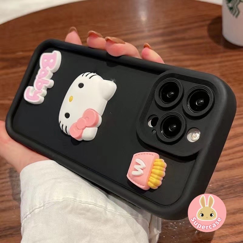 Dành Cho Vivo V23 V20 Pro V21 5G V21e 4G V23e V21s V11i V17 Neo V15 V5 Lite V5s 3D Khoai Tây Chiên Mèo Kitty Mềm