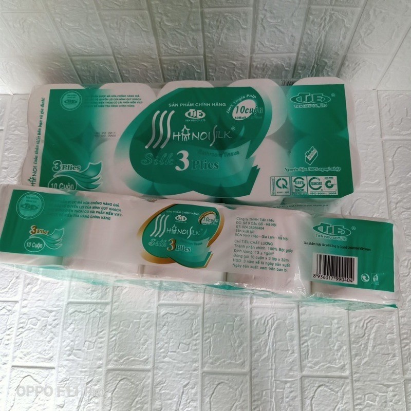 Giấy chuẩn loại 1 - Giấy vệ sinh Hà Nội bịch 10 cuộn không lõi có lõi siêu dai siêu mịn