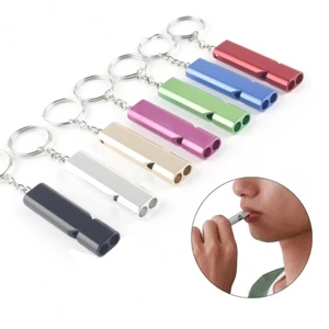 MỘT Móc Khóa Còi Đi Bộ Đường Dài Còi Cắm Trại Nhôm Khẩn Cấp Còi Sinh Tồn