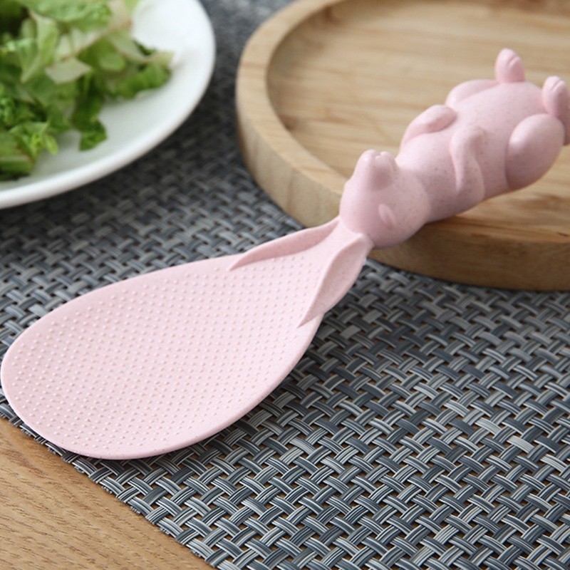 Muỗng múc cơm chống dính đáy hình thỏ rỗng dễ thương cho gia đình
