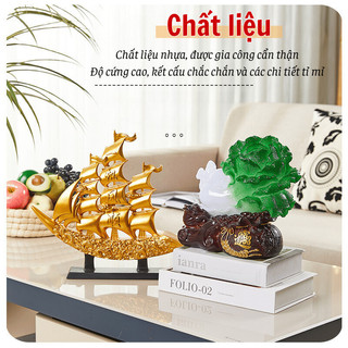 Tượng Bắp Cải Phát Tài Bunnies Tượng Decor Phòng Khách, Quà Khai Trương Tân Gia