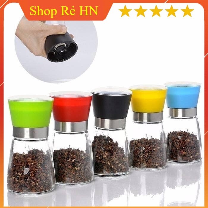 Lọ xay hạt tiêu thủy tinh tiện lợi. lọ say nhỏ hạt tiêu nhanh tróng - Shopmh1