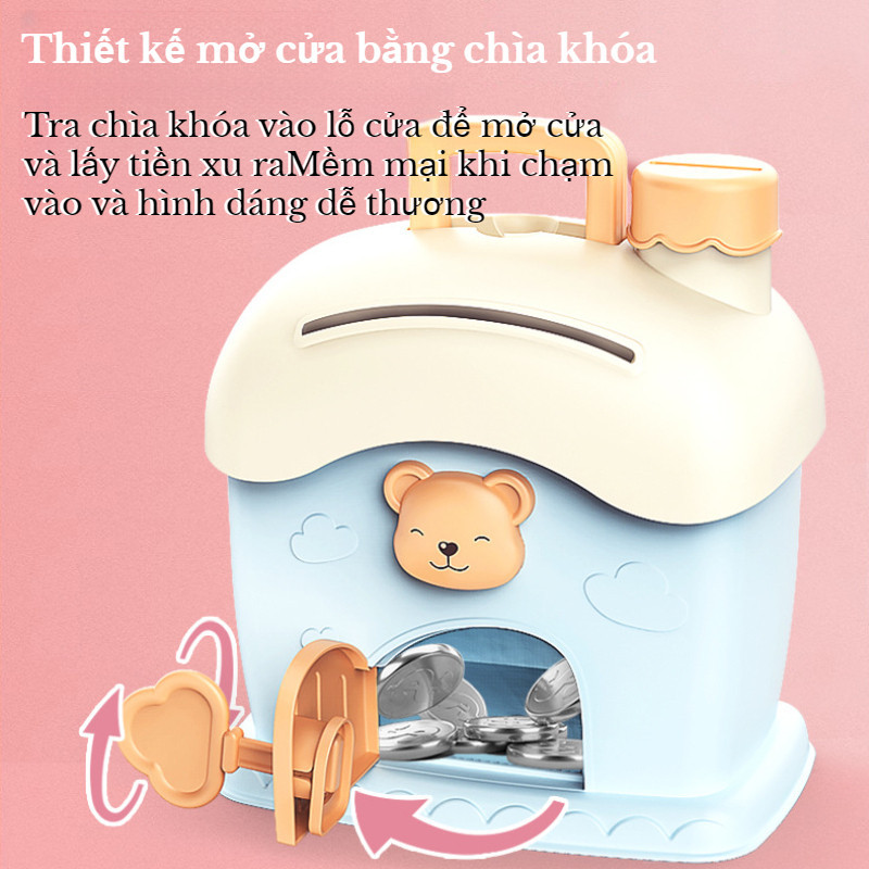 Hộp Đựng Tiền Tiết Kiệm Hình Ngôi Nhà Dễ Thương Cho Bé,Trau Dồi Kỹ Năng Quản Lý Tài Chính Cho Trẻ,Chống Rơi Và Bền