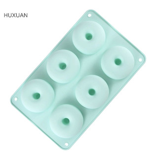 Huxuan 1 6 Bánh Donut Bánh Khuôn Silicon DIY Nhà Bếp Nướng Khuôn Khay Nướng Bánh Donut Làm Kẹo Khuôn Trang Trí Bánh Phụ Kiện RFT