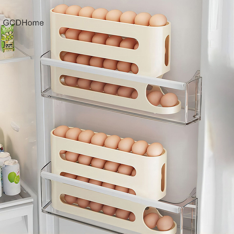 Gcdhome Tủ Lạnh Trứng Hộp Bảo Quản Tự Động Cuộn Trứng Hộ Gia Đình Nhà Bếp Chuyên Dụng Cuộn Trứng Giá Để Đồ HOT