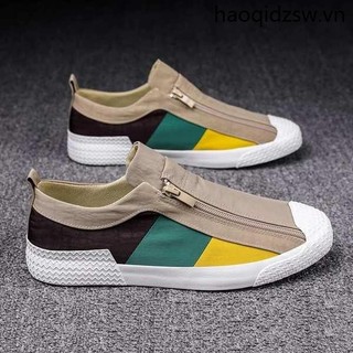 Giày canvas nam thoáng khí mùa hè, lười một cánh, phong cách Bắc Kinh, hợp thời trang công sở