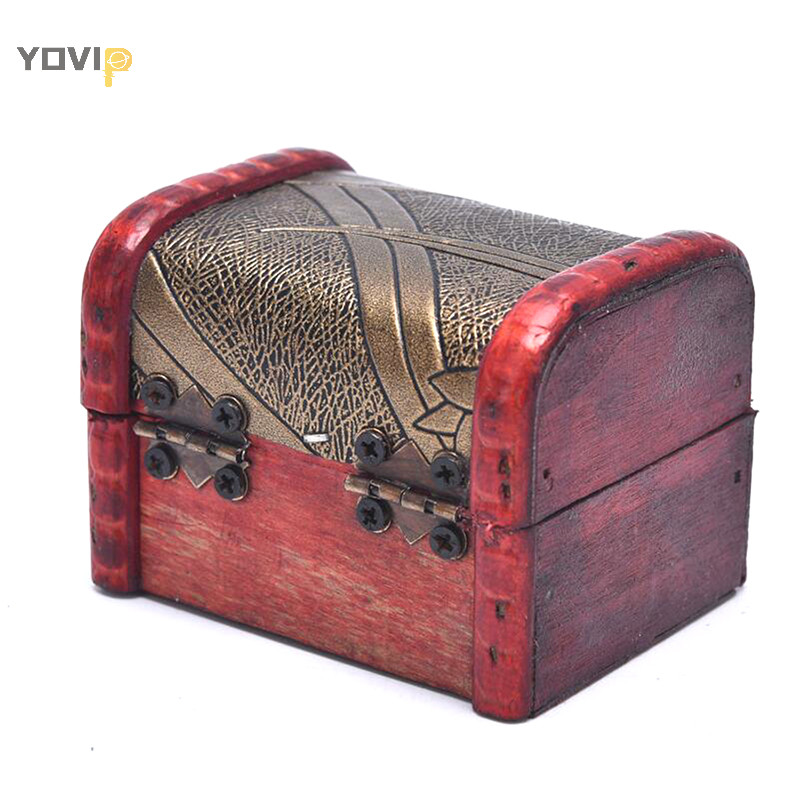Yovip Cổ Gỗ Kho Báu Ngực Hộp Bảo Quản Trang Sức Tổ Chức Hộp Quà VN
