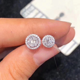 S925 Bạc Zircon Bông Tai Thời Trang Đơn Giản Trang Sức Bông Tai Nữ Quà Tặng Cưới Bán Buôn