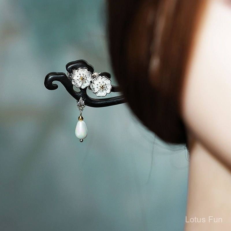 Mới Phong Cách Trung Hoa Hai Mặt Gỗ Đàn Hương Kẹp Tóc Phong Cách Dân Tộc Cổ Điển Hanfu Sườn Xám Mũ Đội Đầu Hàng Ngày Đơn Giản Kẹp Tóc