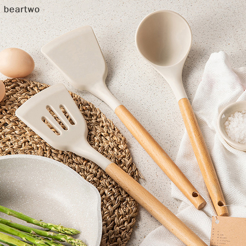 < Beartwo > Tay cầm chịu nhiệt Muỗng súp Skimmer Dụng cụ nhà bếp
