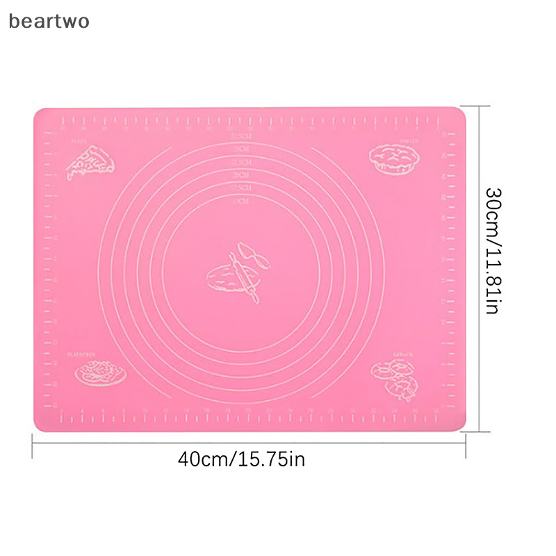 < Beartwo > Thảm Silicon Nhào Bột Thảm Bánh Quy Tấm Nướng Bánh Dụng Cụ Chống Cán Lớn Bột Miếng Lót Dụng Cụ Tấm Phụ Kiện Đẹp
