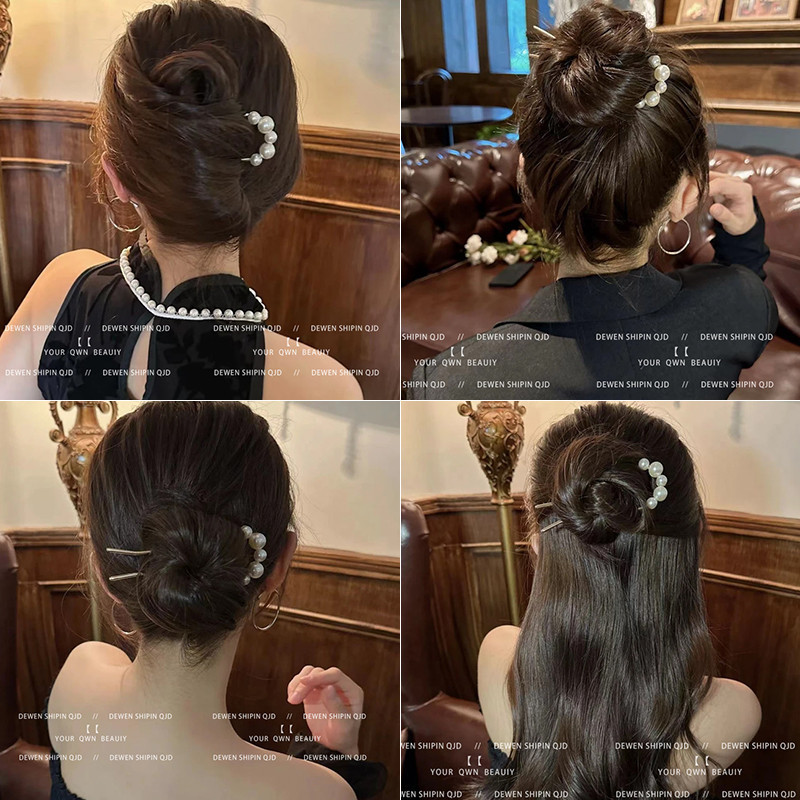 Kẹp Tóc Hình Chữ U Ngọc Trai Cao Cấp Mùa Hè Phong Cách Mới Kẹp Tóc Phong Cách Trung Hoa Mới Cổ Nữ Kẹp Tóc