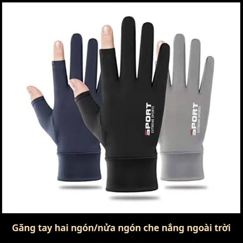 Găng tay chống nắng nam nữ chống tia uv thun lạnh cao cấp RED PT găng tay chống tia uv tẩy da chết