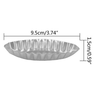 15 Chiếc Khuôn Bánh Trái Cây Khoảng 9,5Cm Bạc Cho Nhà Bếp Món Tráng Miệng Pháp Phô Mai Dài Gân Cạnh Thuyền Nhỏ Hình Bánh Khuôn